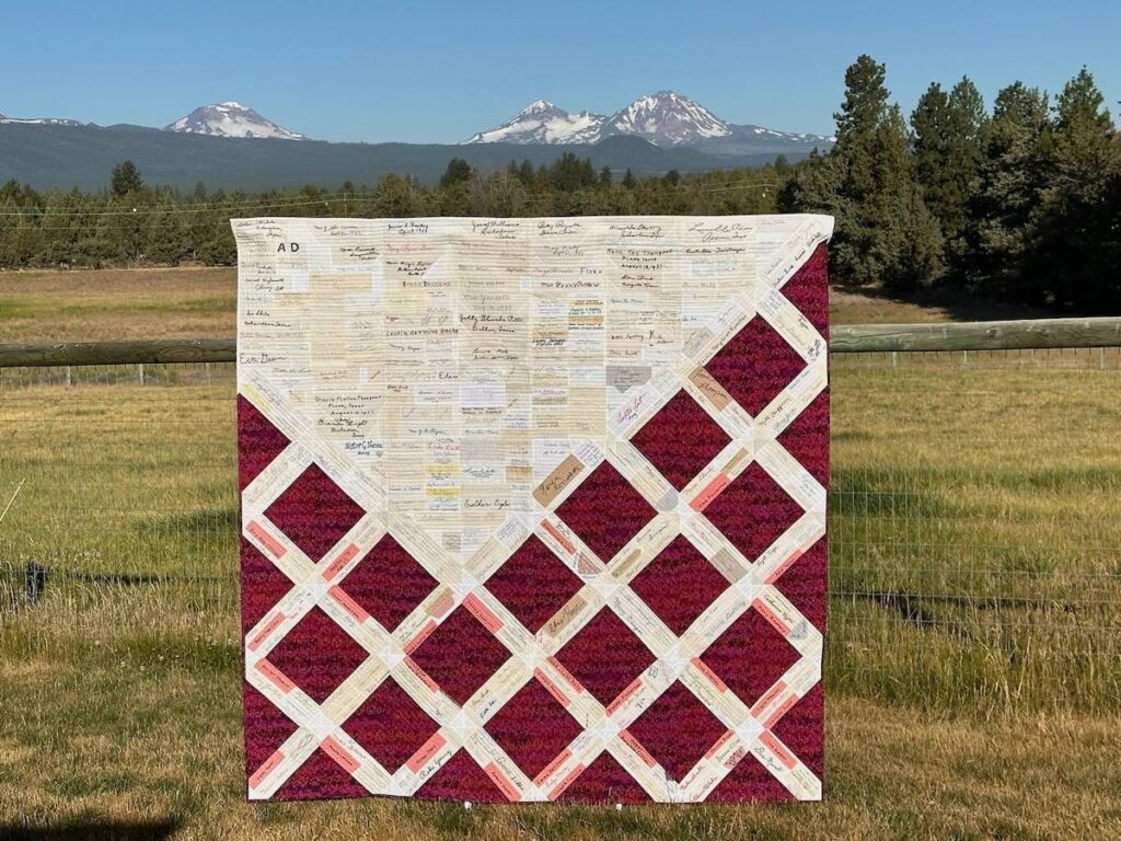 Salvaged Signatures II quilt by Tina Davis