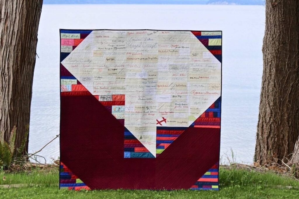 Salvaged Signatures I quilt by Tina Davis