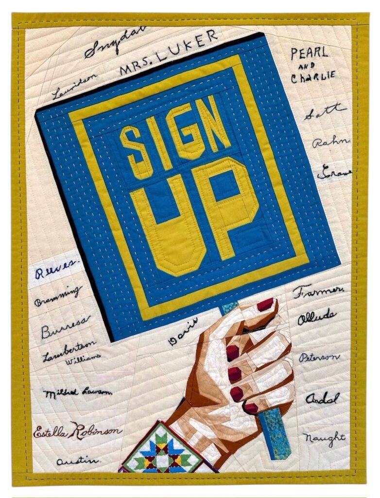 Sign Up signature quilt by Tina Davis