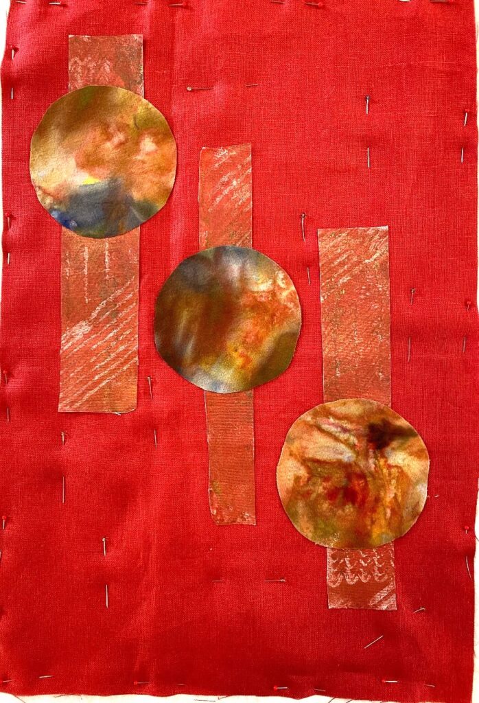 Alegre Roja, in progress by Heidi Zielinski