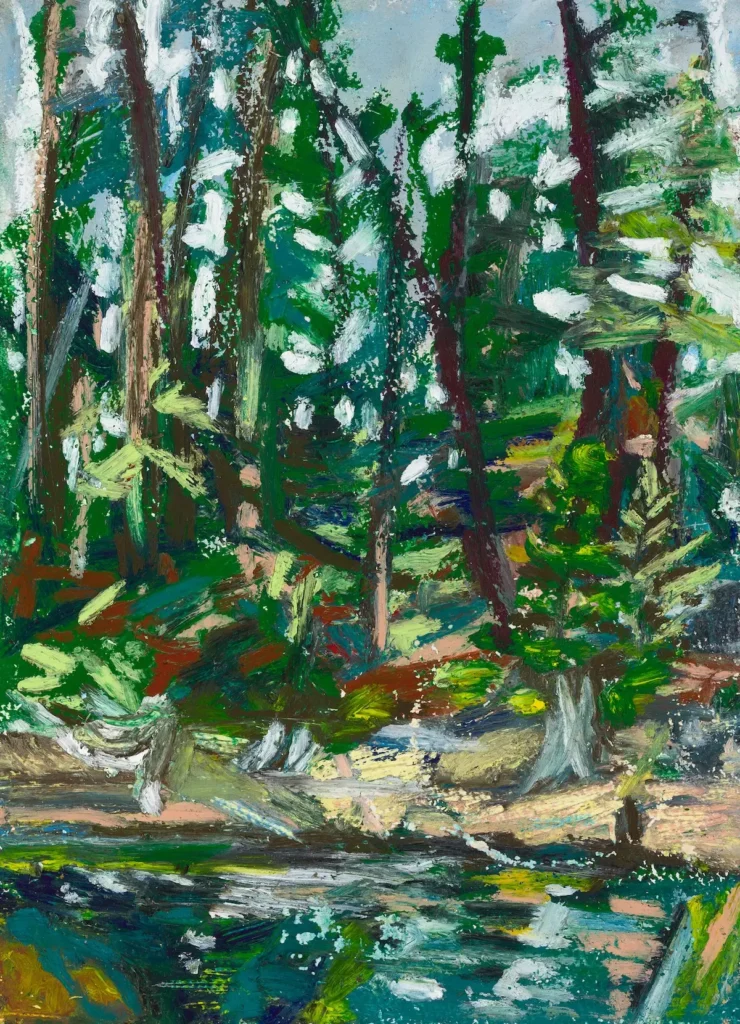 Kachess Lake oil pastel by Anastasia Zielinski