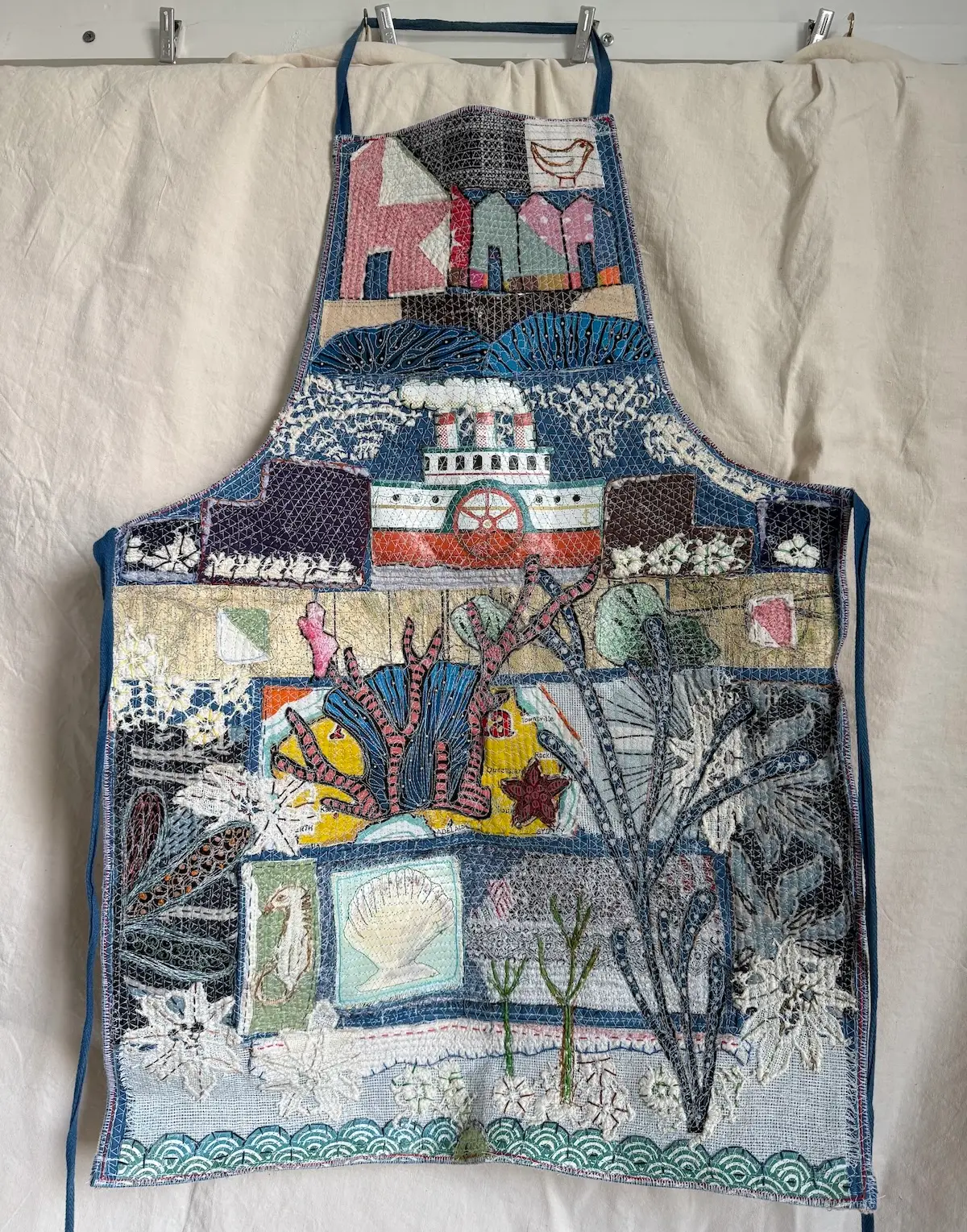 Nantucket Apron fiber art by Anne Kelly