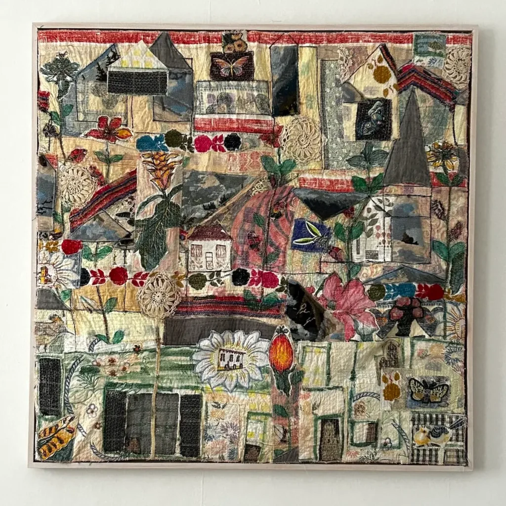 Italian Landscape fiber art by Anne Kelly