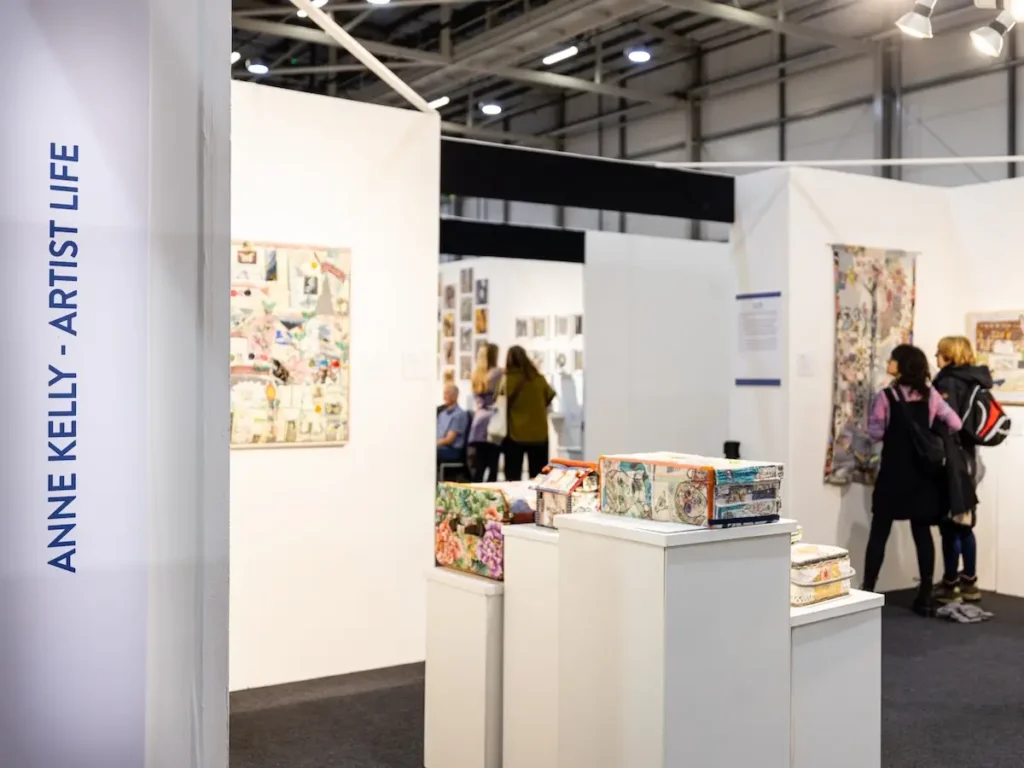 'Artist Life' exhibition, Knit and Stitch Show fiber art by Anne Kelly