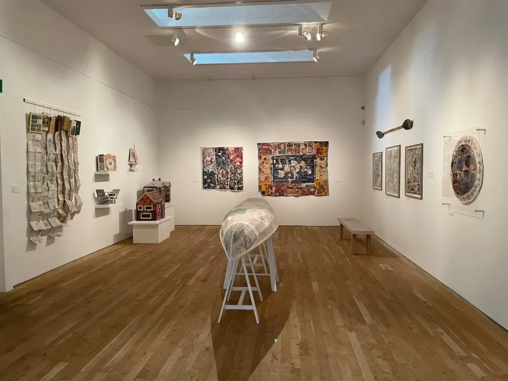 'Well Travelled' at the Ruth Craft Center fiber art by Anne Kelly
