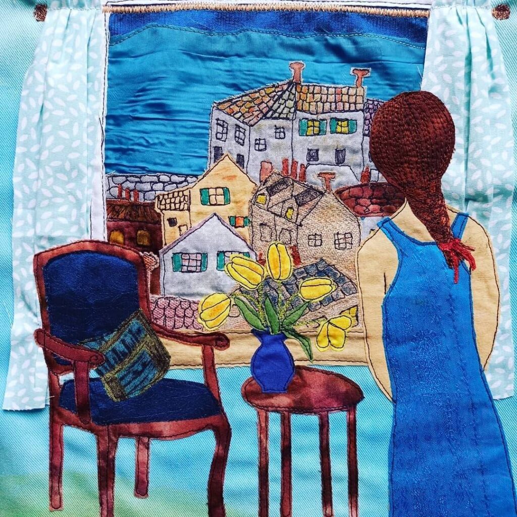Lockdown fiber art by Antje Rook