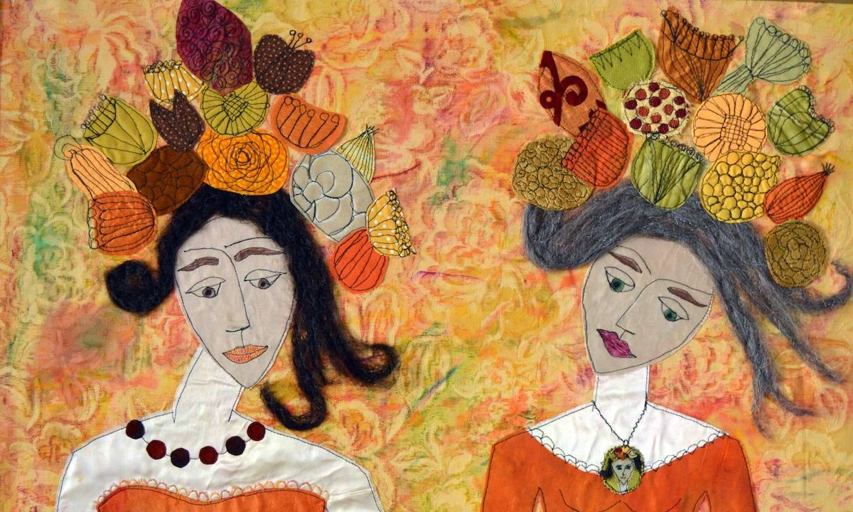 Mother and Daughter fiber art by Antje Rook