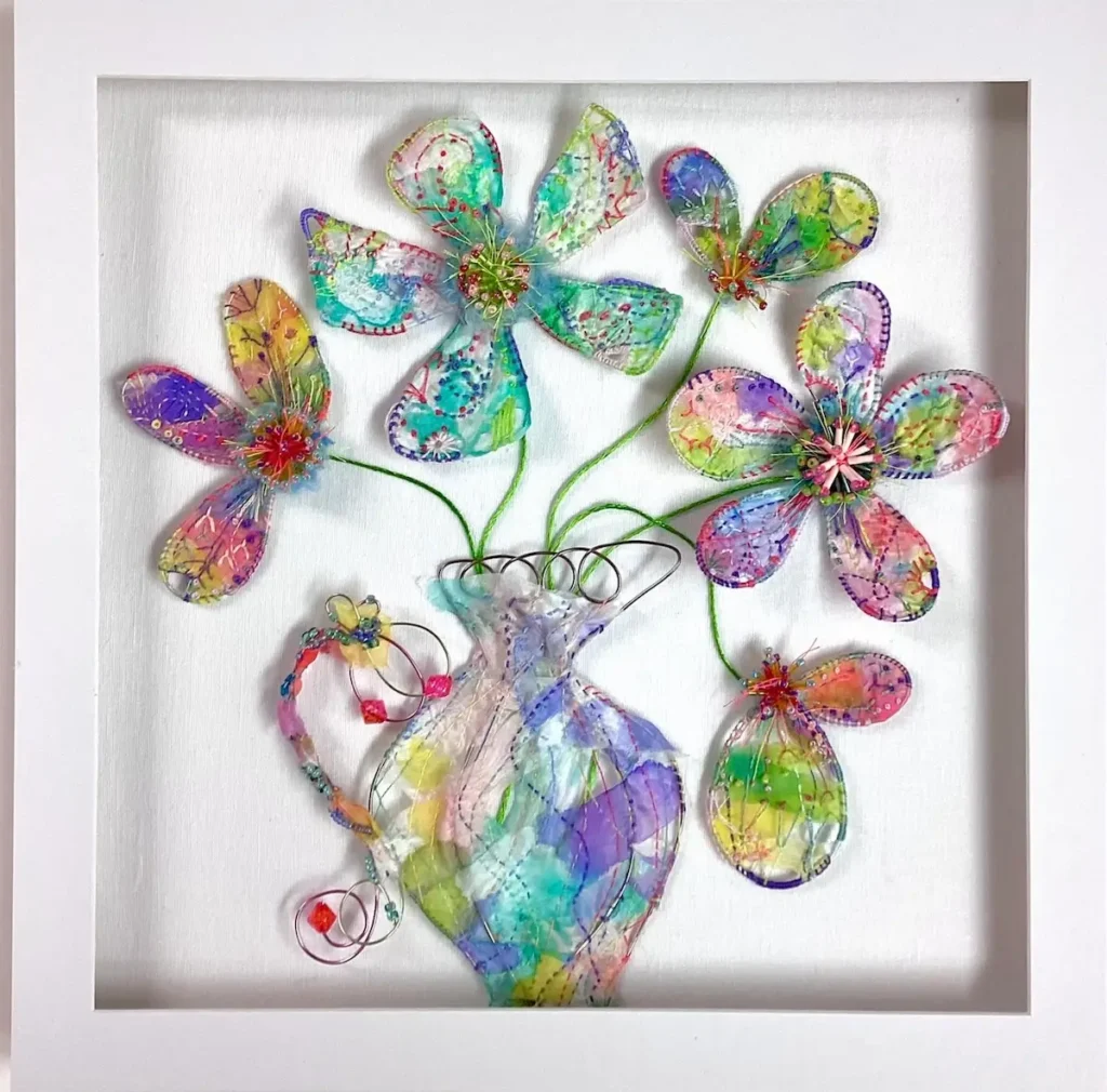 Dot Ronaldson wired flowers in a vase