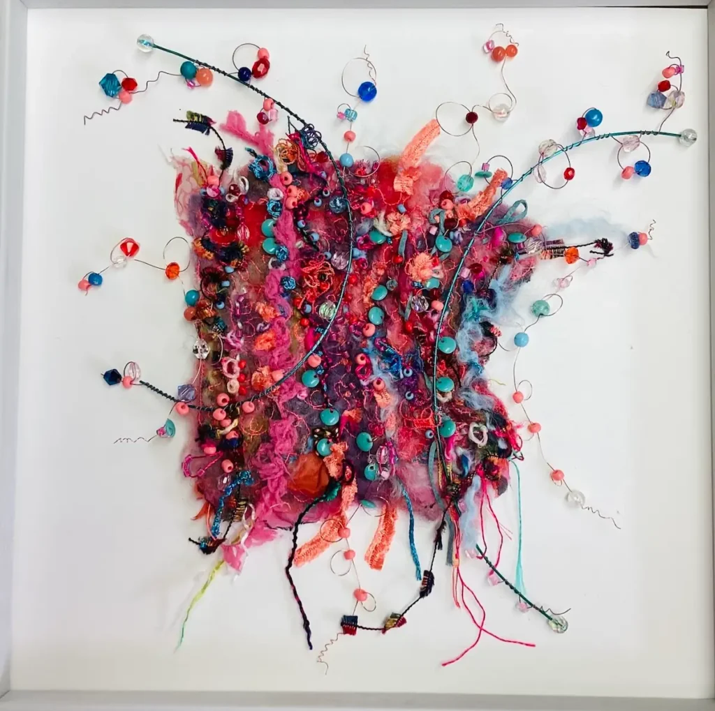 Dot Ronaldson abstrat in reds and blues