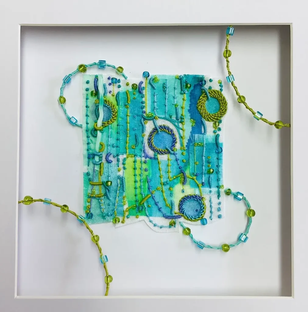 Dot Ronaldson abstract in blues and greens