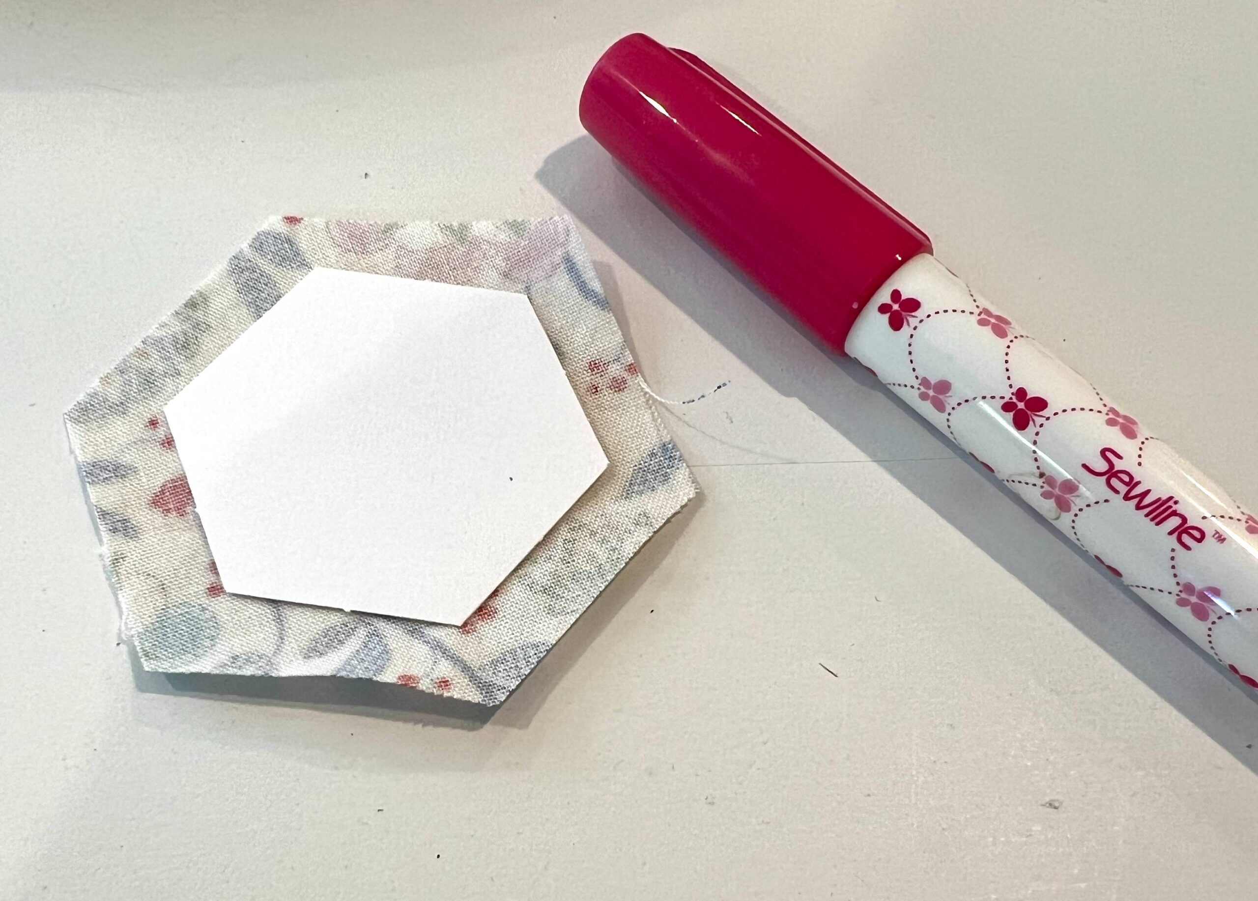 EPP place paper in center of the fabric