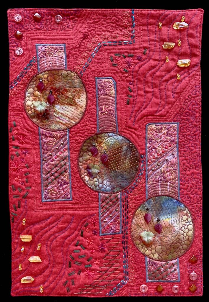 Alegra Roja fiber art by Heidi Zielinski