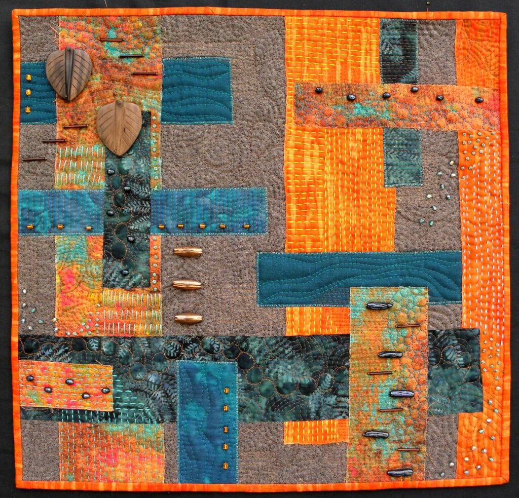 Let Evening Come fiber art by Heidi Zielinski