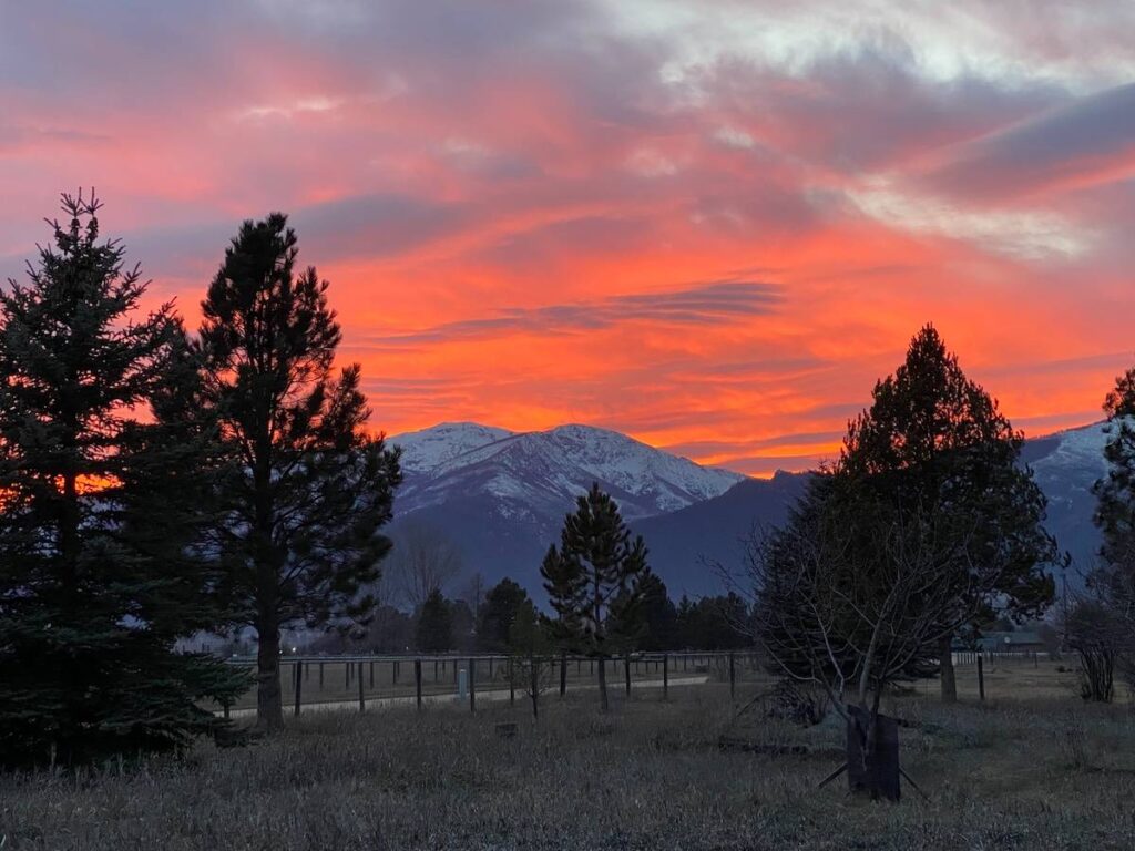 View of a sunset from Heidi Zielinski living room