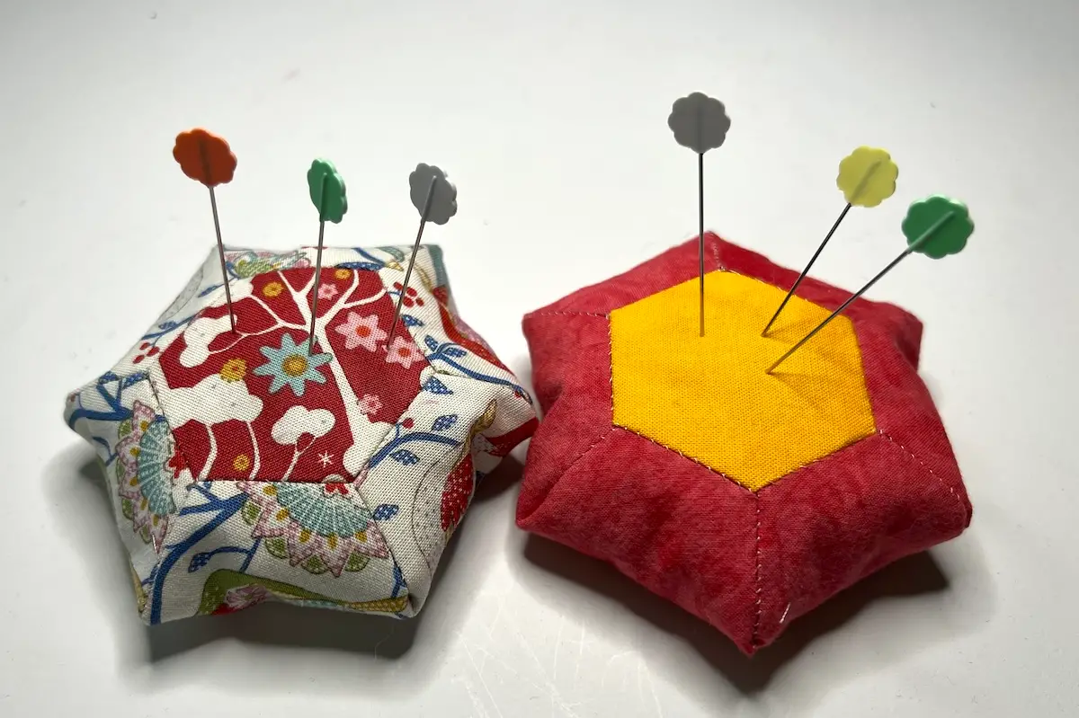 How to Make an English Paper Pieced Hexagon Flower Pincushion (Step-by-Step)
