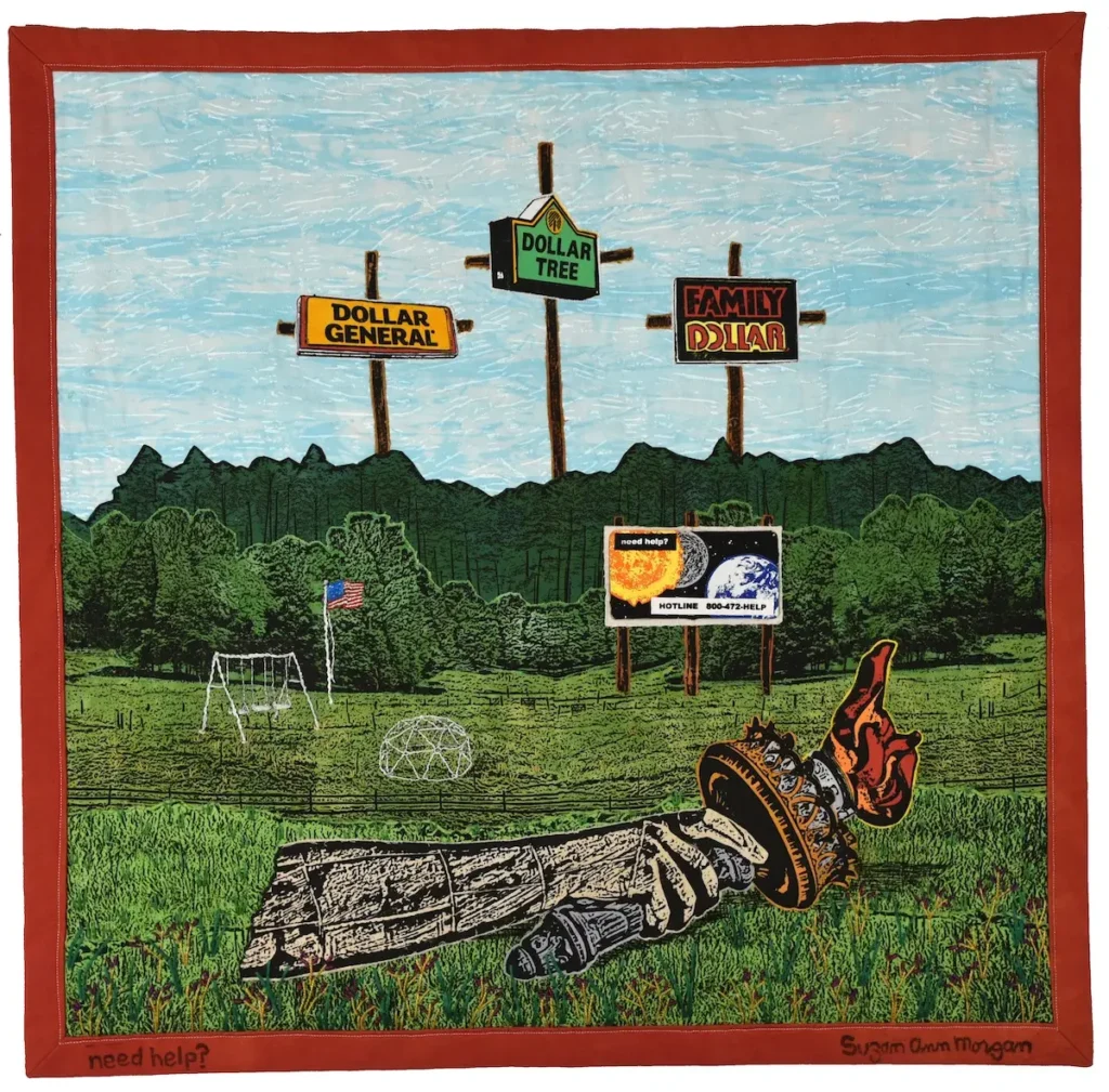 Need Help fiber art by Suzan Morgan