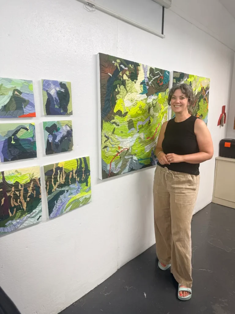 Amanda Milz at an exhibit of her work