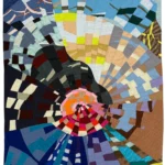 Circular quilt with multiple colors by Amanda Milz