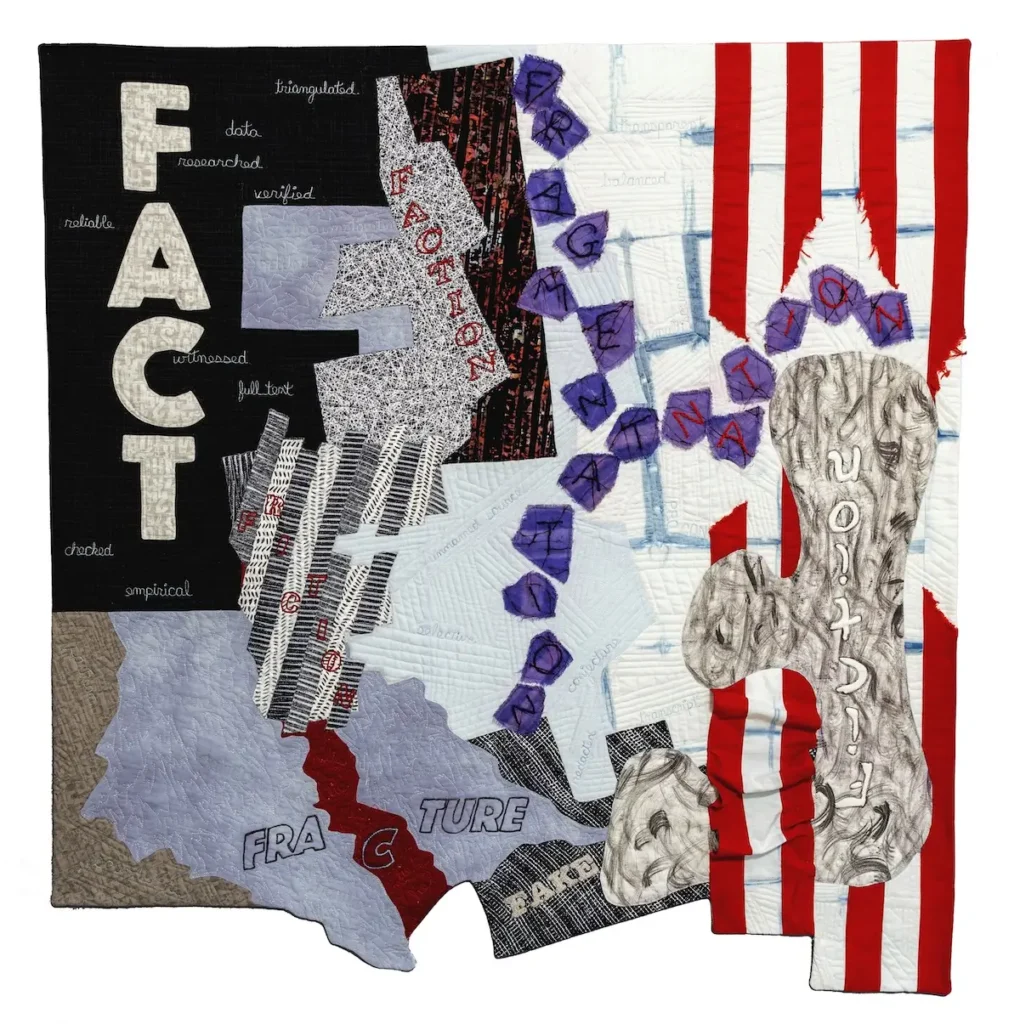 F-words fiber art by Candace Hackett Shively