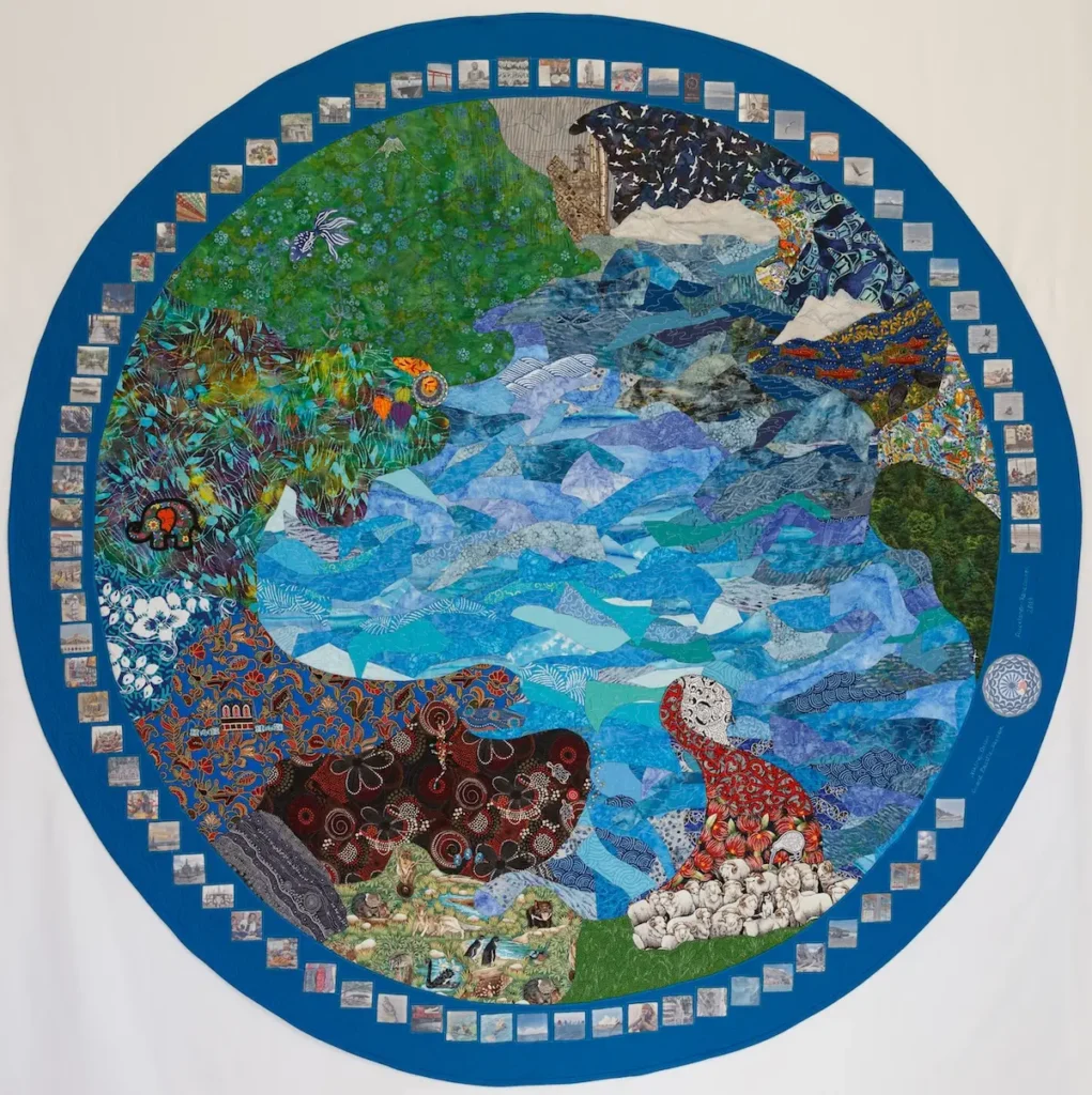 Grand Pacific Voyage fiber art by Candace Hackett Shively