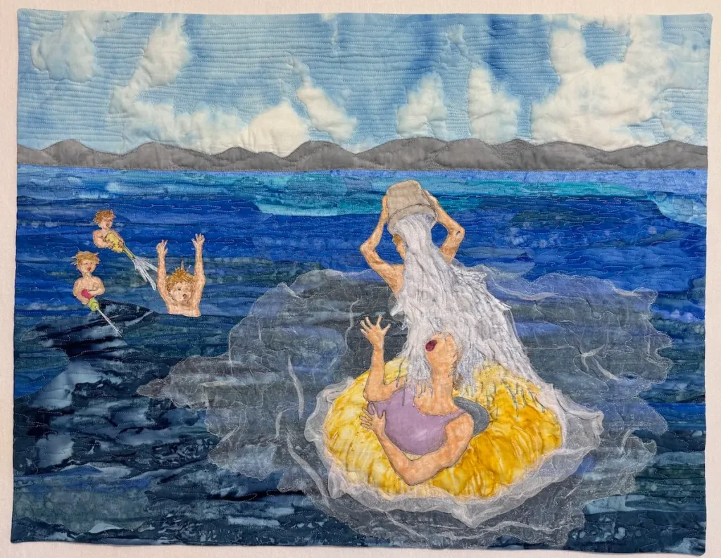 Splash Laughs fiber art by Candace Hackett Shively