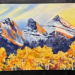 Three sisters mountains in the fall quilt by Deborah Csongradi