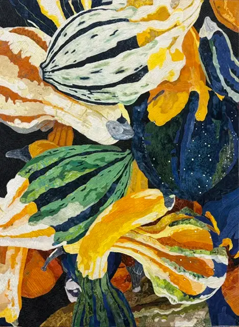 Fall gourds quilt by Deborah Csongradi