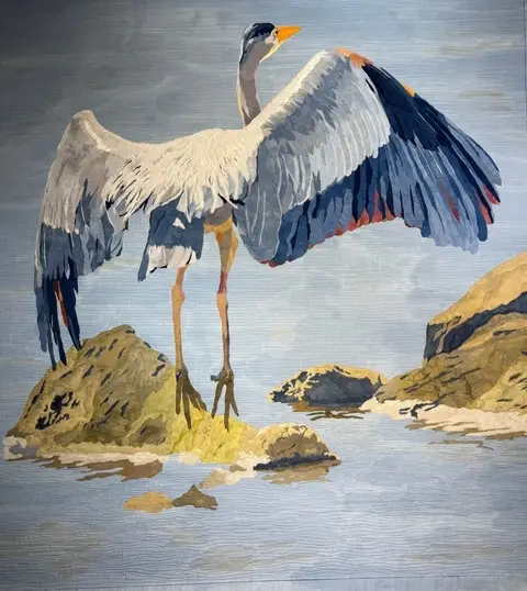 Finished crane quilt by Deborah Csongradi