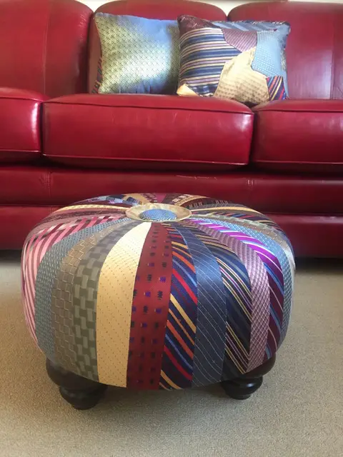 Tie footstool made by Jane Claus