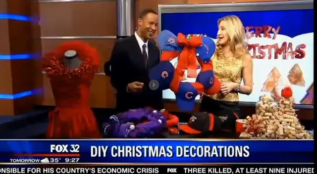 Jane Claus on TV with DIY Christmas decorations