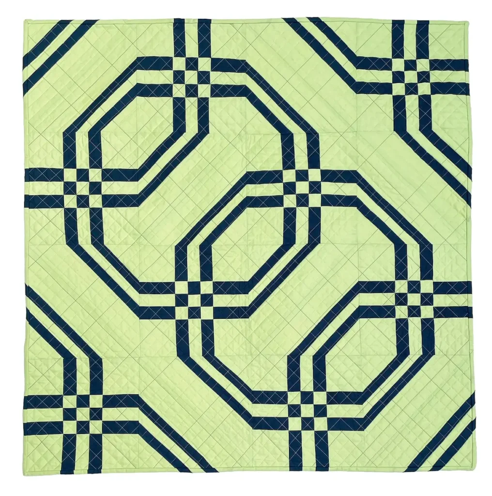 Nine Times Blue modern quilt by Jenn Marks