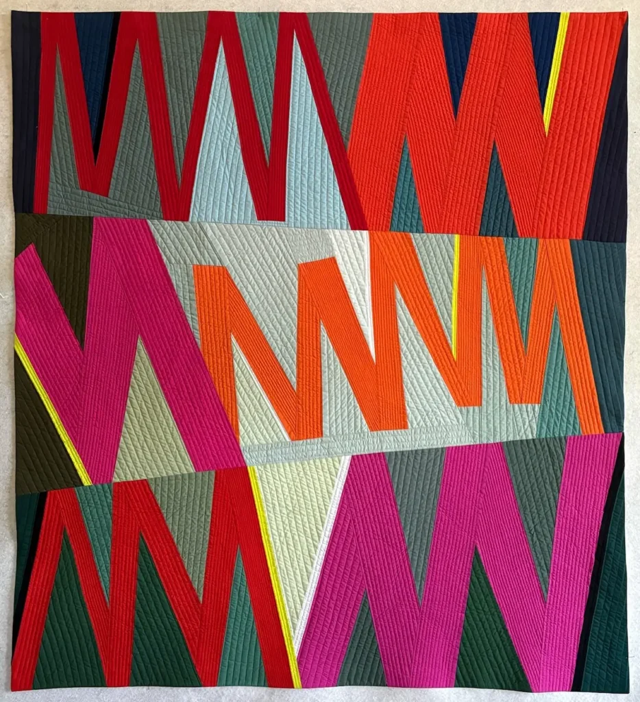 Zigzag fiber art by Mackenzie Leake