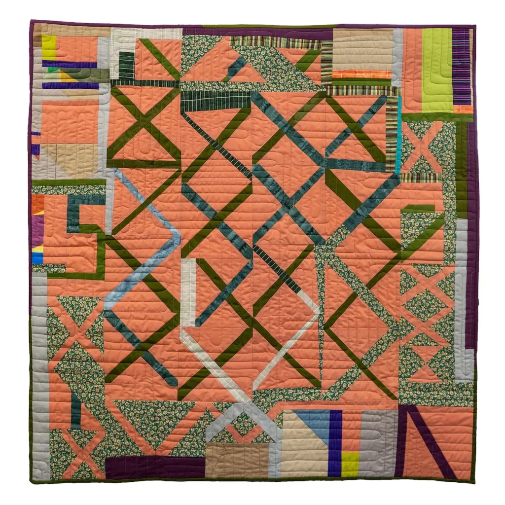 Family Triage 3, Garden Plots fiber art by Sarah Atlee