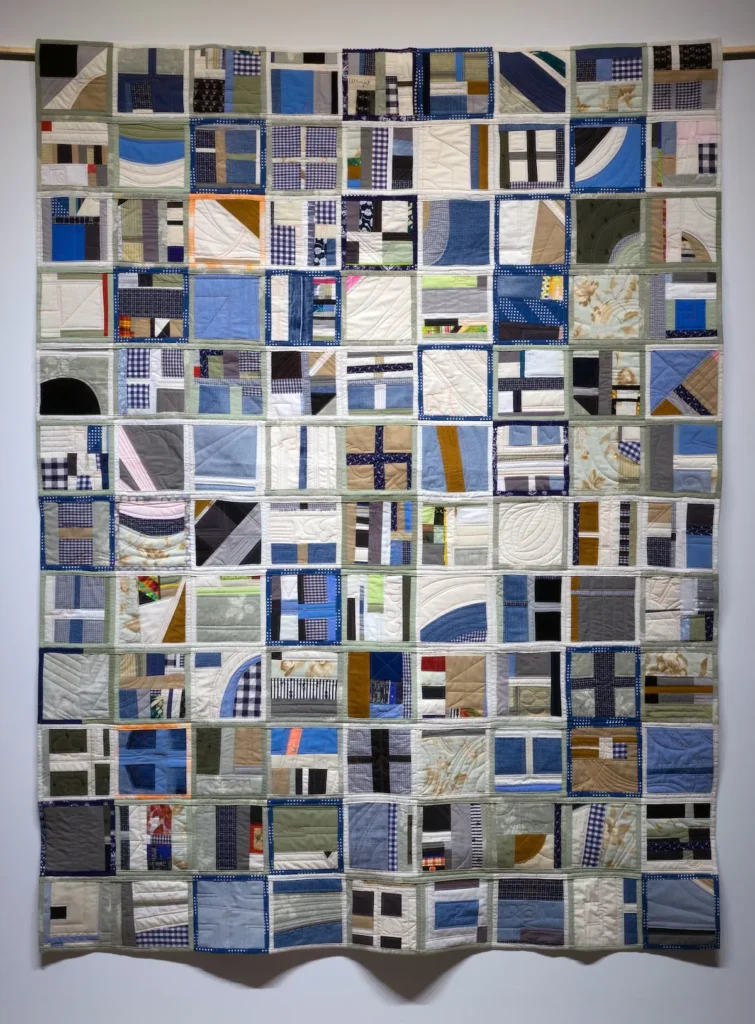 Just Around the Corner fiber art by Sarah Atlee