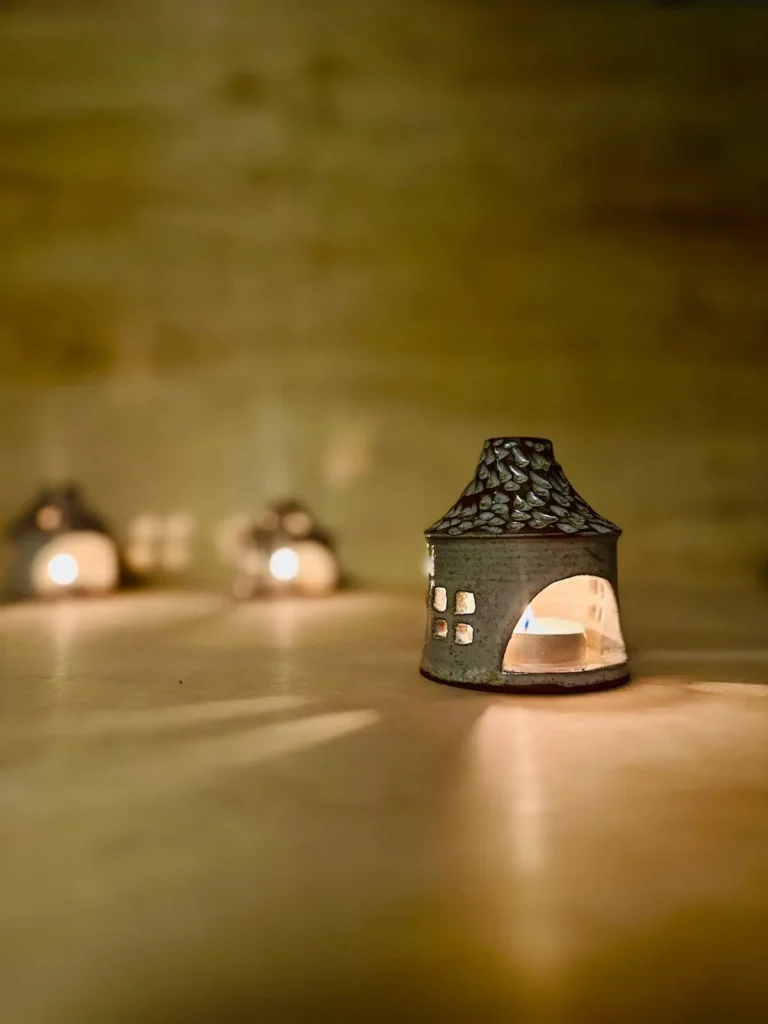 Pottery luminaries made by Summer Brendlinger