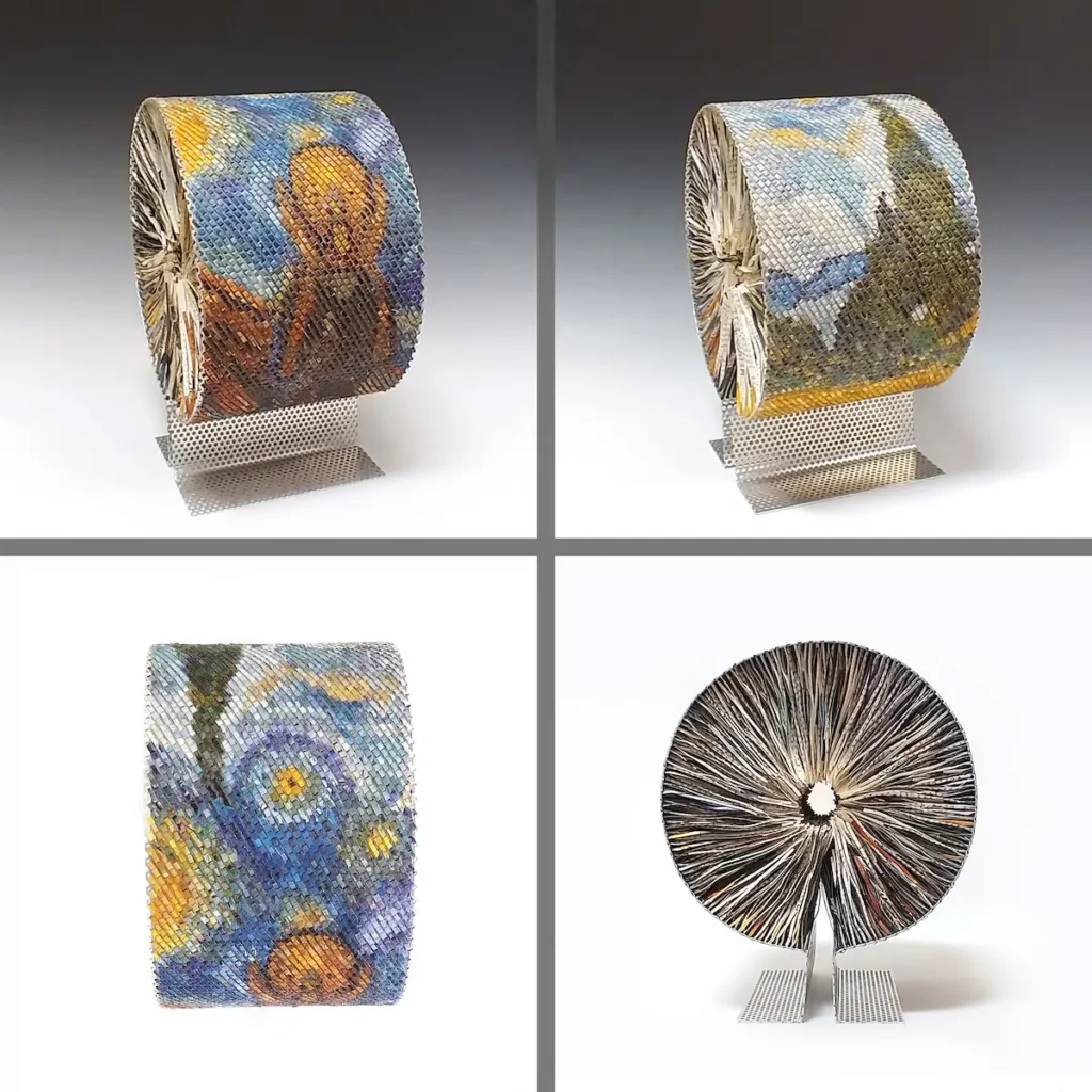 Ode to Edvard Munch & Vincent Van Gogh by Bonnie Kuhr in her Altered Book Art series