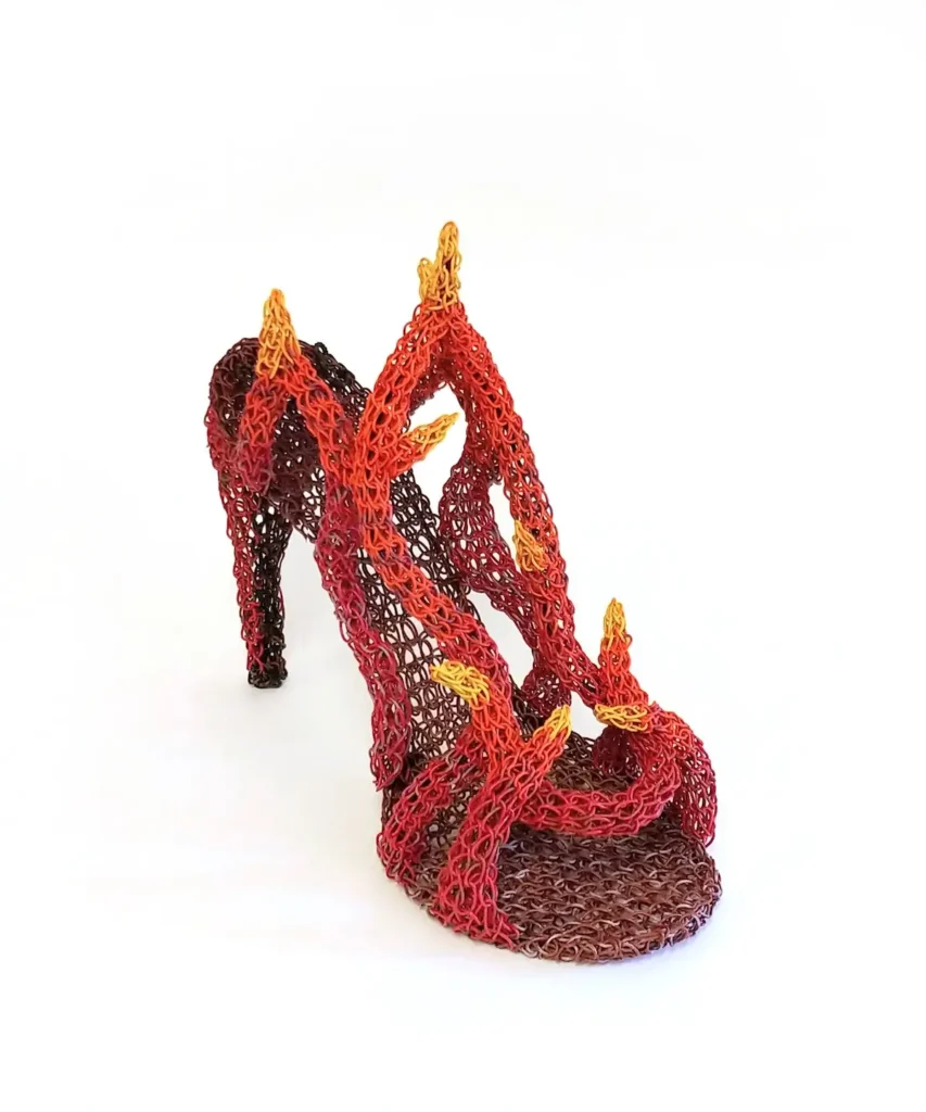 Inferno in Bonnie Kuhr Shoe Sculpture Series