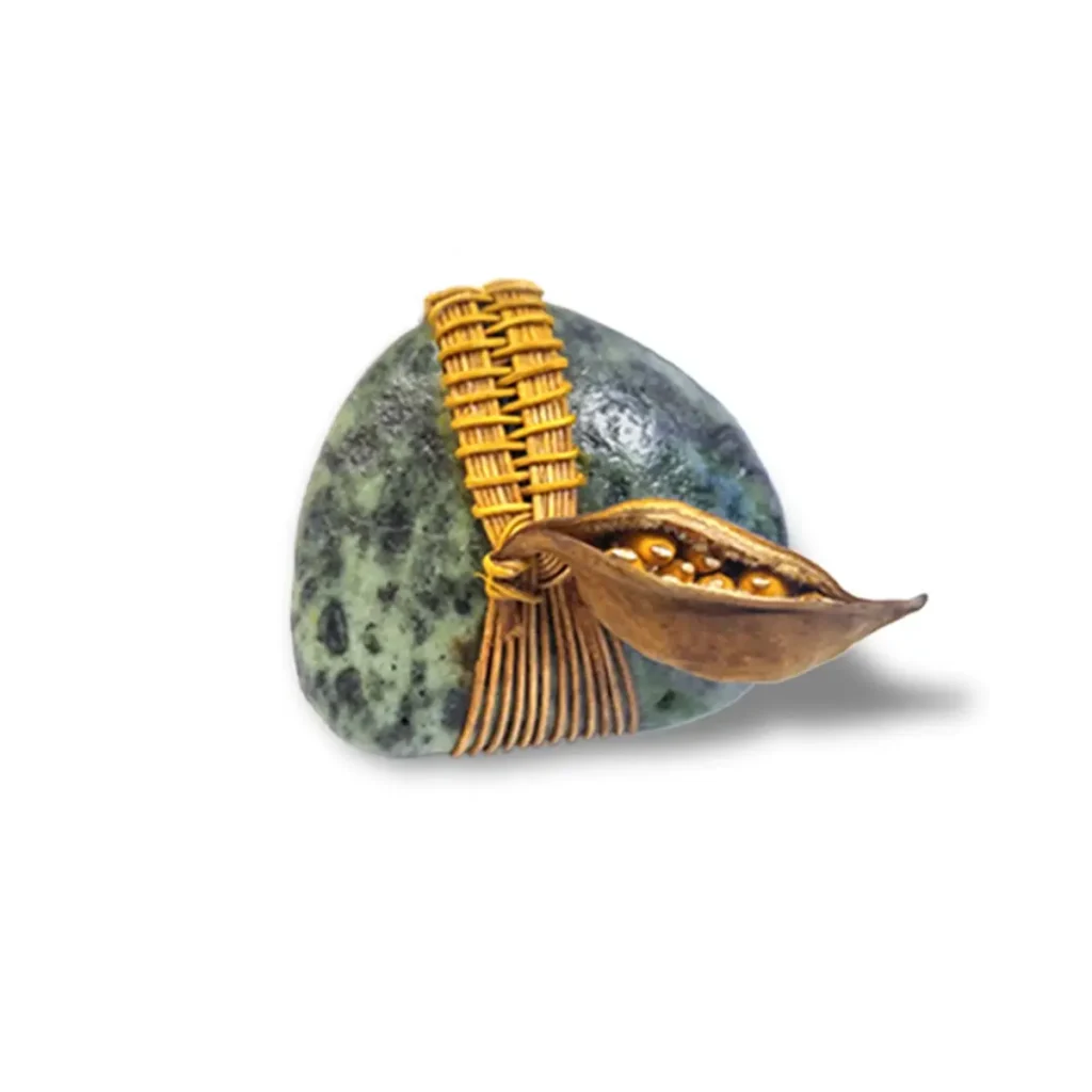 Cane Lipstick Pod stone art by Bonnie Kuhr