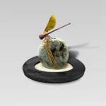 Dragon Fly Maple Seed stone art by Bonnie Kuhr