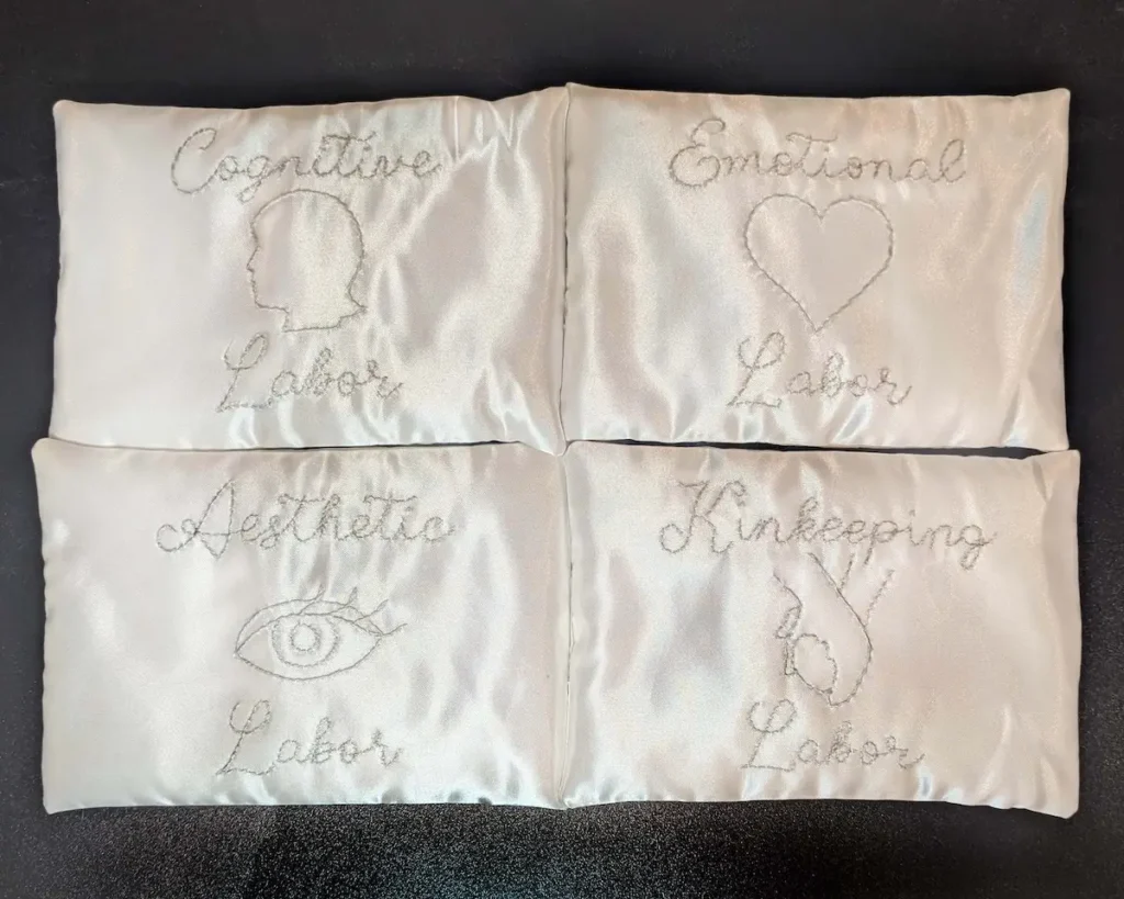 Invisible Labor fiber art by Carrie Howard