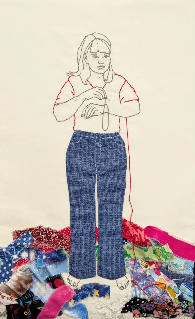 Self-Made Woman fiber art by Carrie Howard