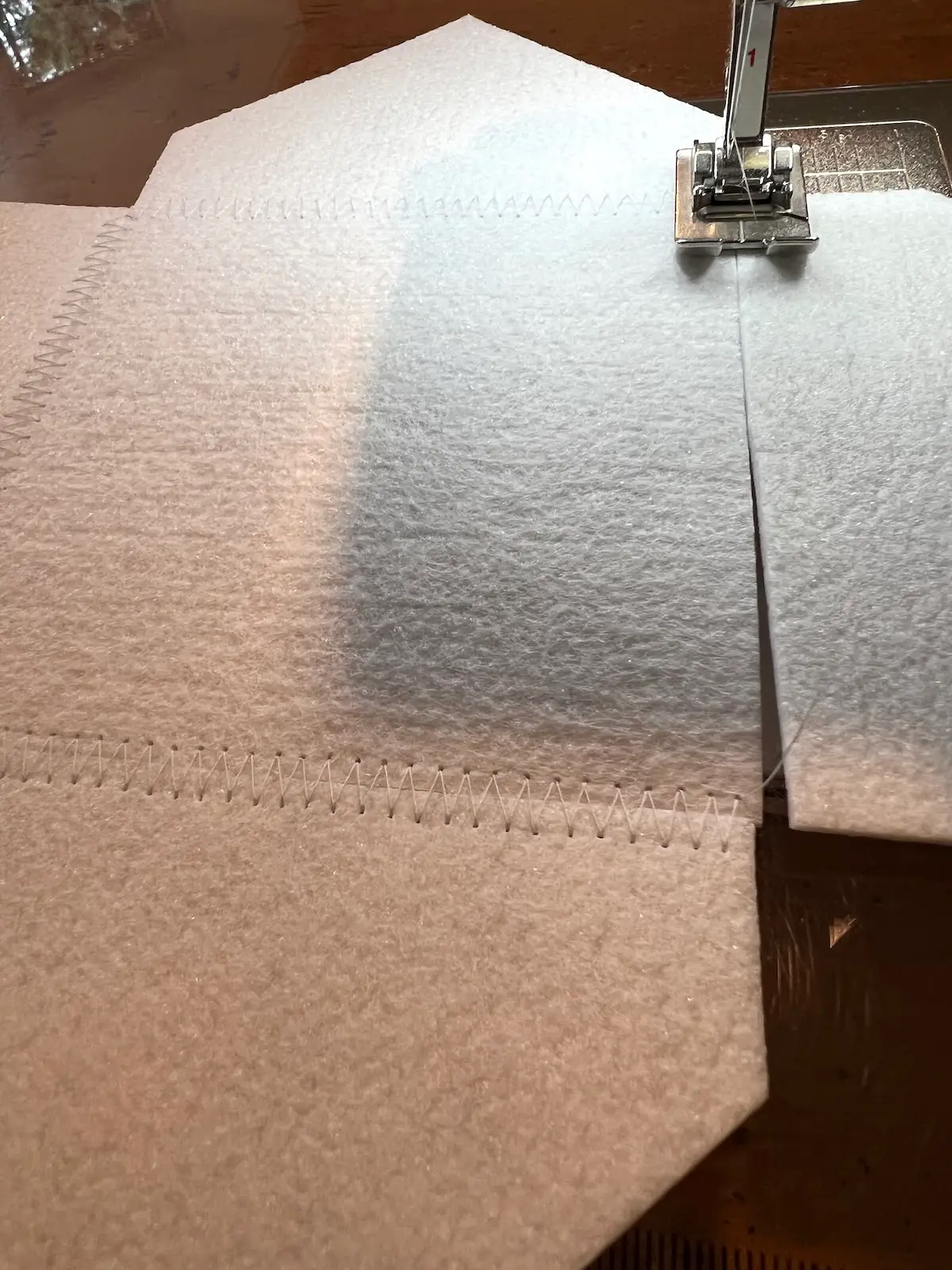 Sewing the sides to the fabric box top