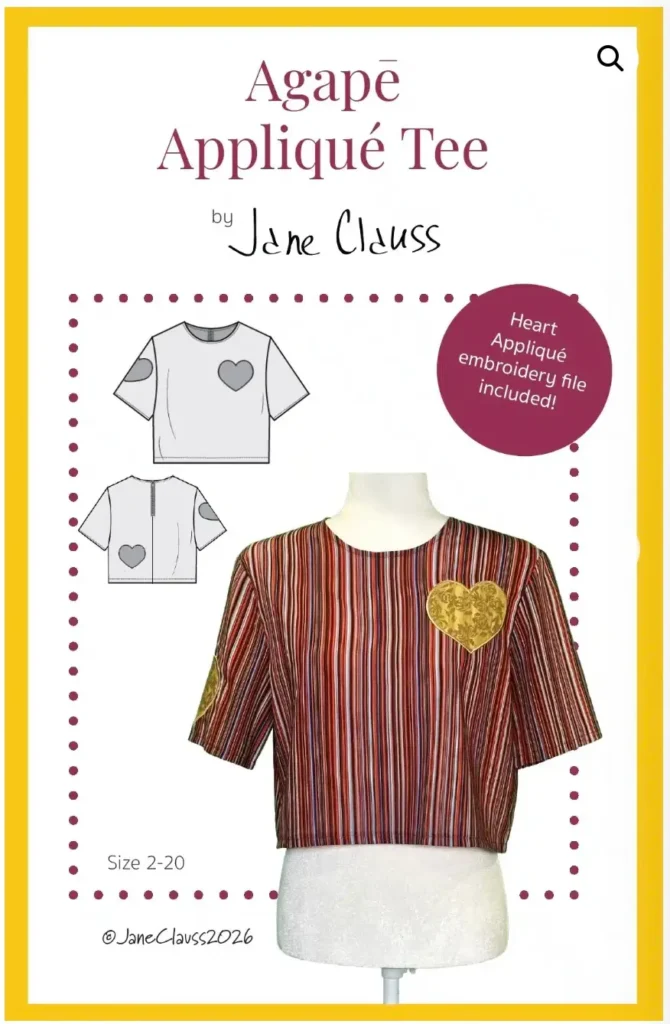 Agape Applique Tee pattern by Jane Clauss