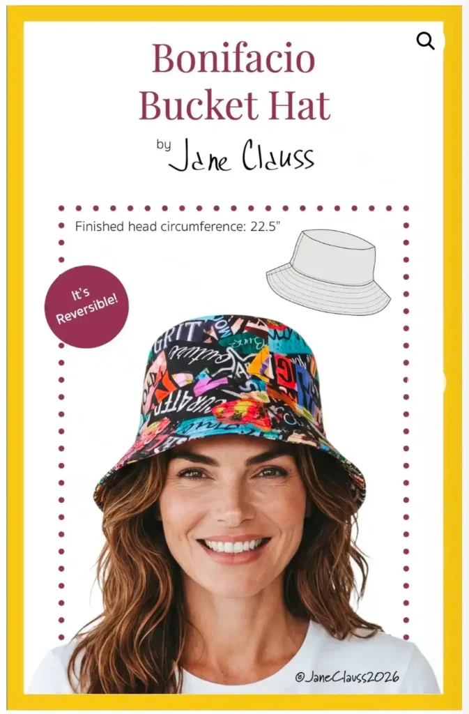Bonifacio Bucket Hat pattern by Jane Clauss