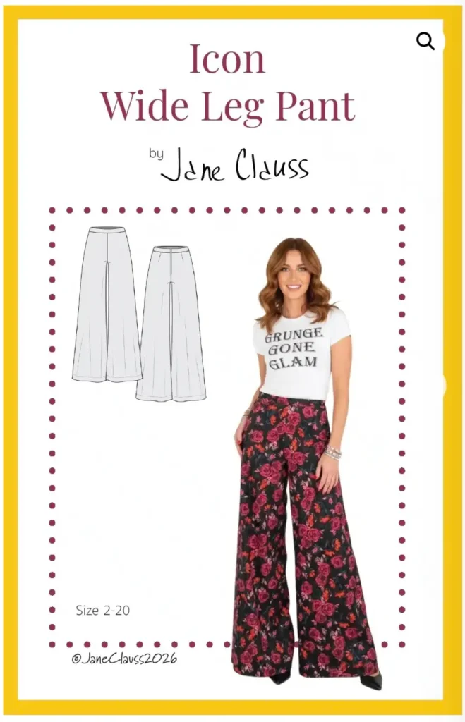 Wide Leg Pant pattern by Jane Clauss