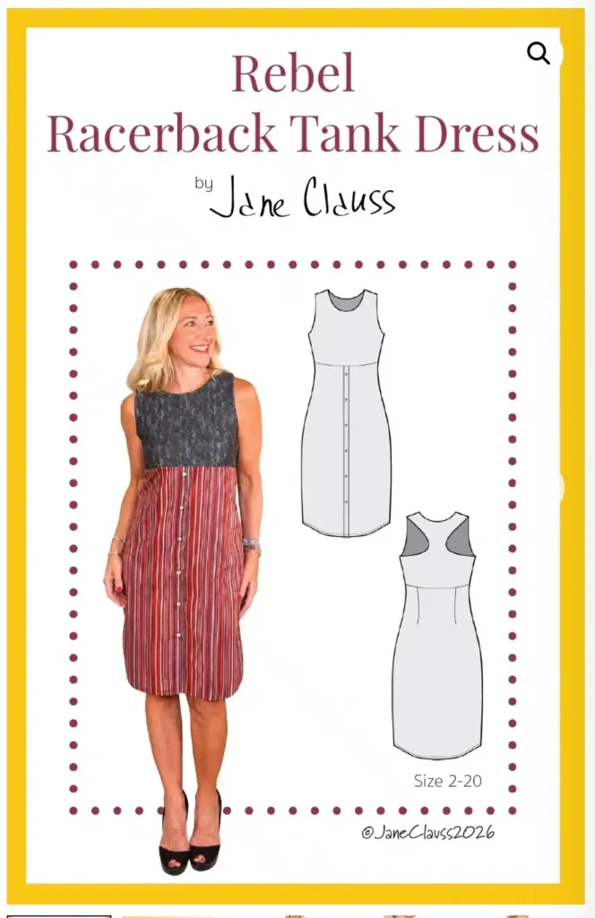 Rebel Racerback Tank Dress pattern by Jane Clauss
