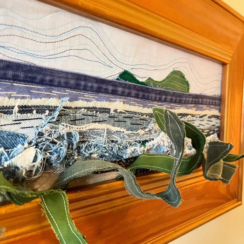 Distant Islands fiber art by Julie Woodard
