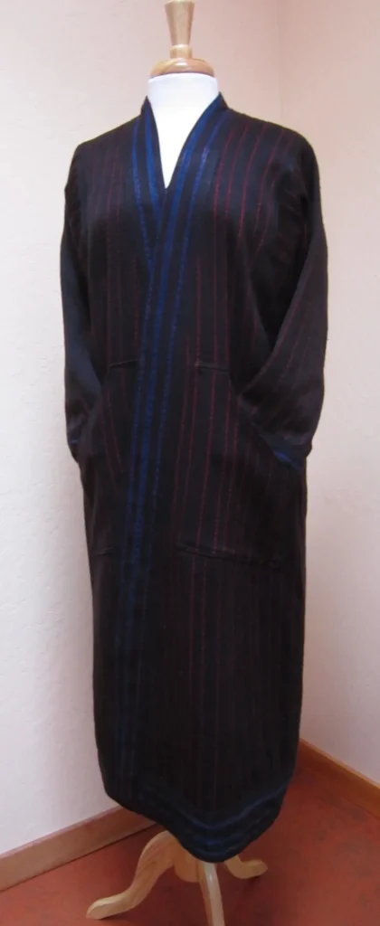 Black silk Turkish coat made by Sara Lamb