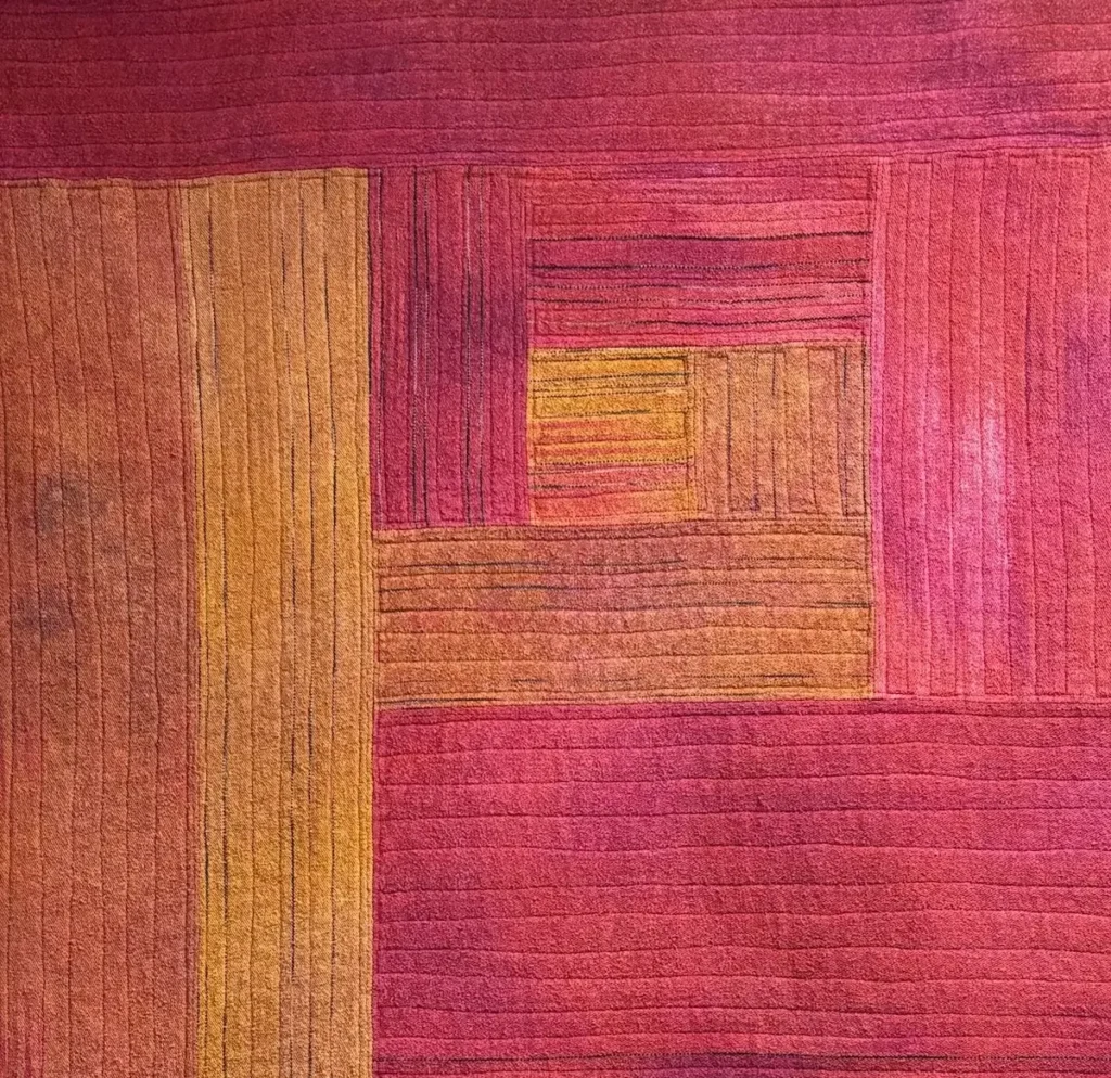 Log cabin silk detail by Sara Lamb