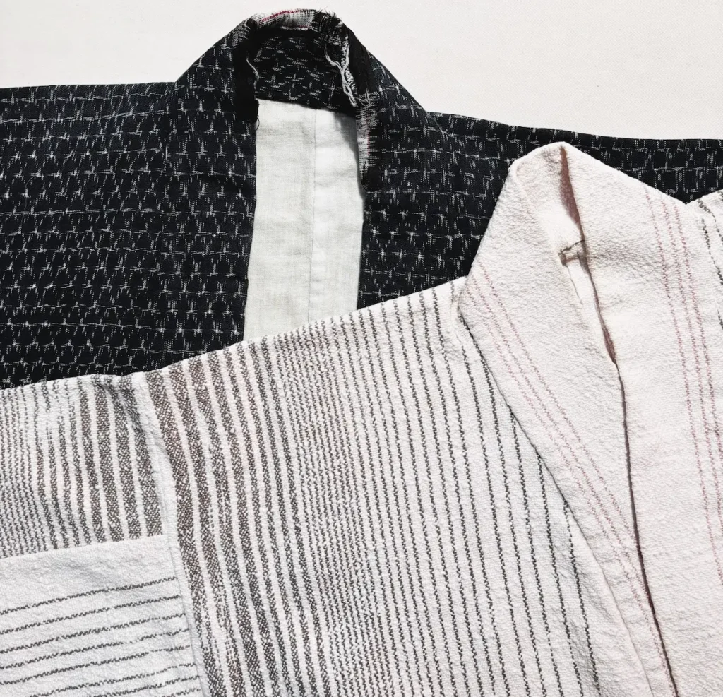 Two silk kimonos made by Sara Lamb